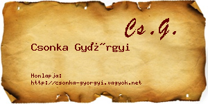 Csonka Györgyi névjegykártya